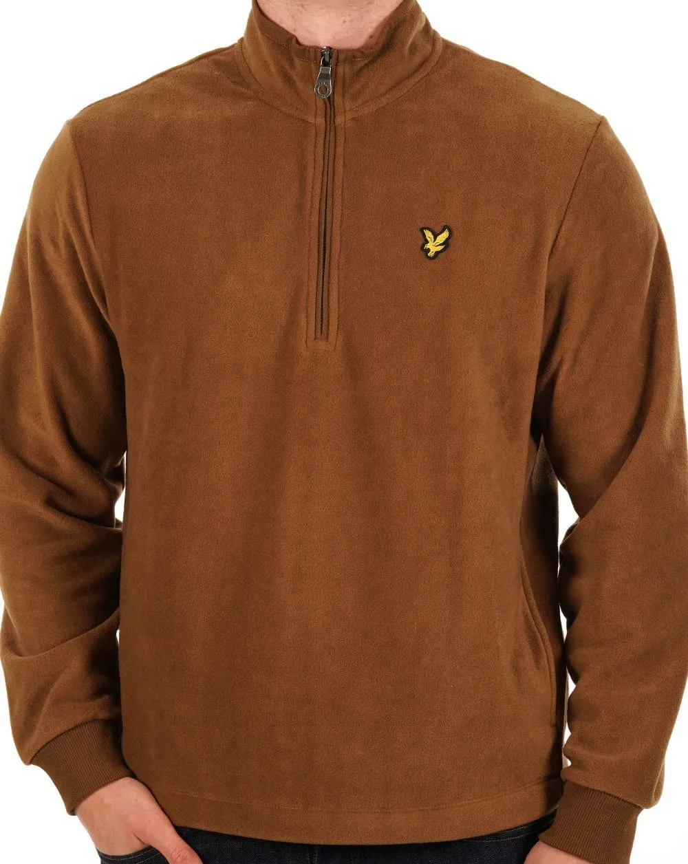 Lyle & Scott Fleece Quarter Zip Camel Bronze