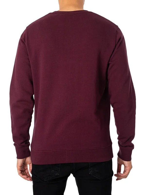 Lyle & Scott Logo Crew Sweatshirt - Burgundy