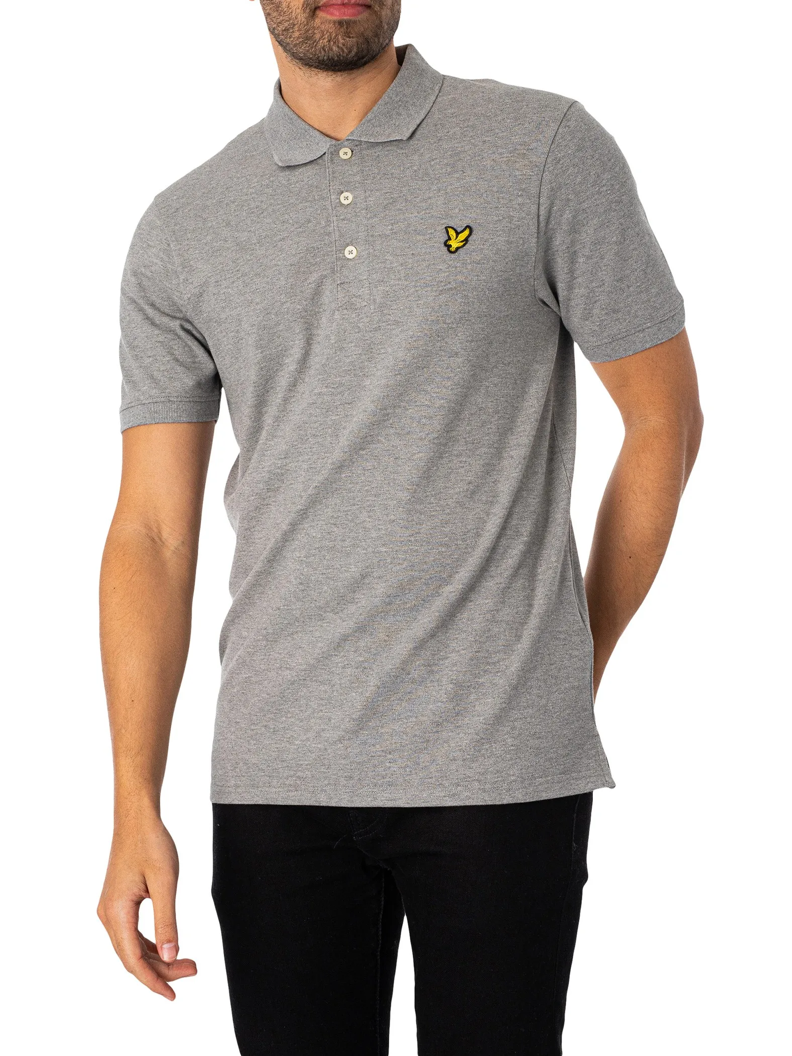 Lyle & Scott Plain Polo Shirt - Mid Grey Marl