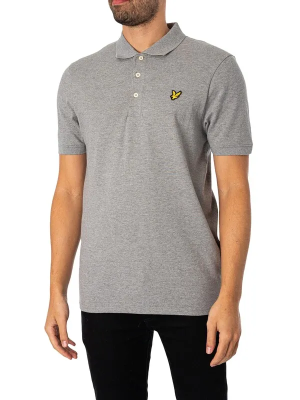 Lyle & Scott Plain Polo Shirt - Mid Grey Marl