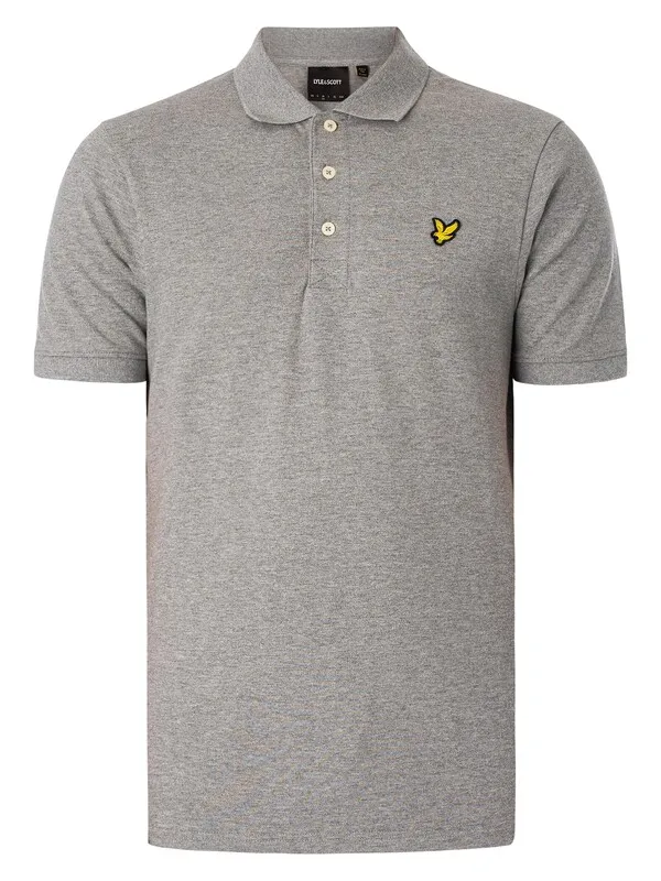 Lyle & Scott Plain Polo Shirt - Mid Grey Marl