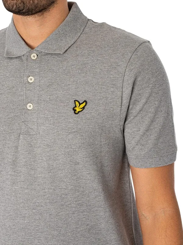 Lyle & Scott Plain Polo Shirt - Mid Grey Marl