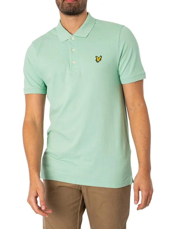 Lyle & Scott Plain Polo Shirt - Turquoise Shadow