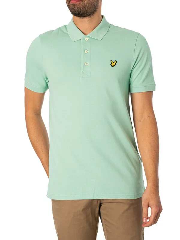 Lyle & Scott Plain Polo Shirt - Turquoise Shadow