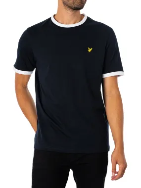 Lyle & Scott Ringer T-Shirt - Dark Navy/White