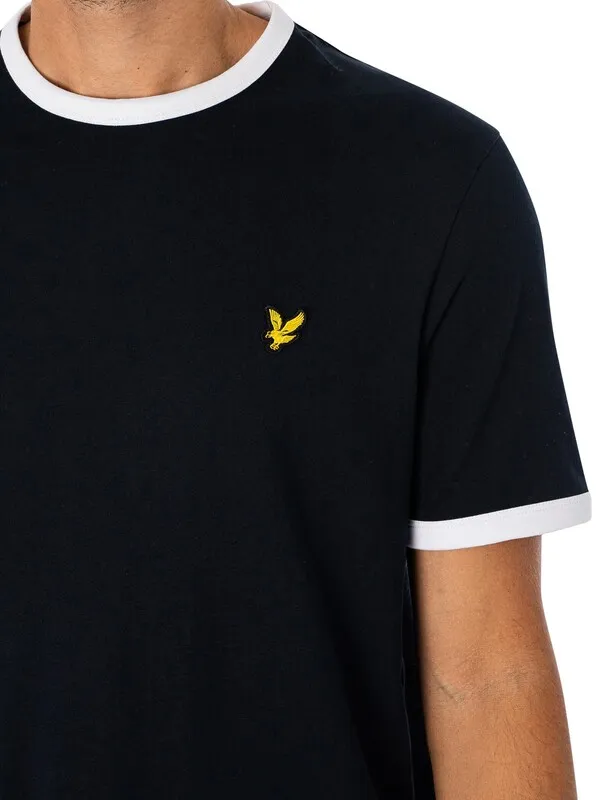 Lyle & Scott Ringer T-Shirt - Dark Navy/White