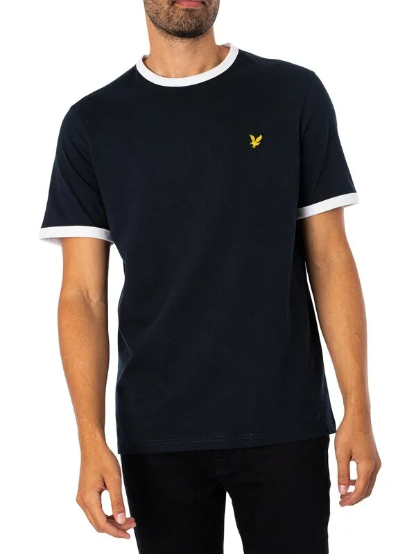 Lyle & Scott Ringer T-Shirt - Dark Navy/White