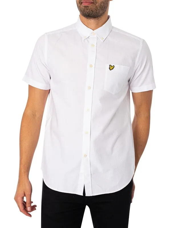 Lyle & Scott Short Sleeved Oxford Shirt - White