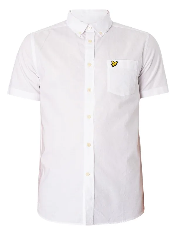 Lyle & Scott Short Sleeved Oxford Shirt - White