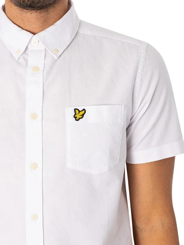 Lyle & Scott Short Sleeved Oxford Shirt - White