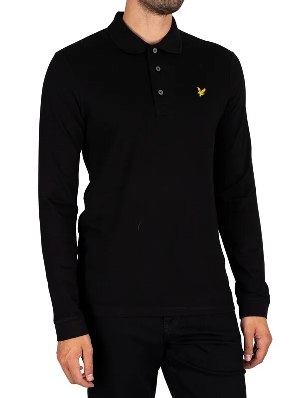 Lyle &amp; Scott Longsleeved Polo Shirt - Jet Black