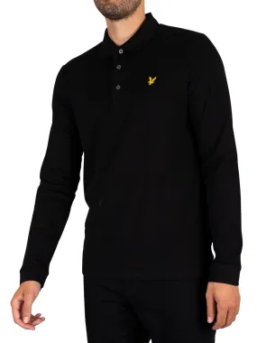 Lyle &amp; Scott Longsleeved Polo Shirt - Jet Black