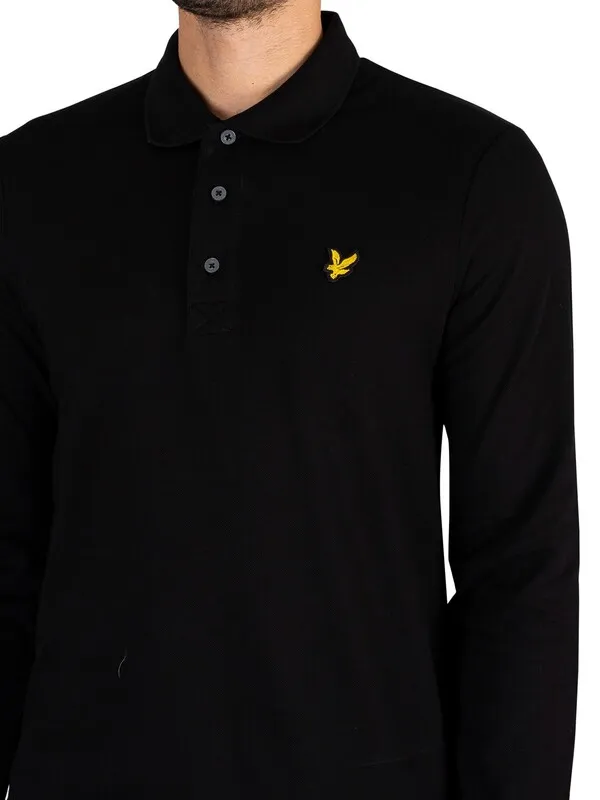 Lyle &amp; Scott Longsleeved Polo Shirt - Jet Black