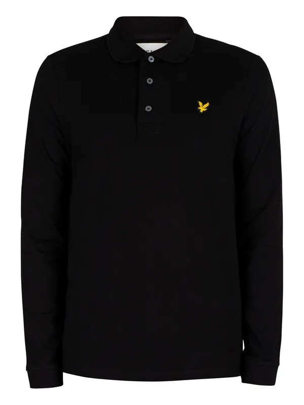 Lyle &amp; Scott Longsleeved Polo Shirt - Jet Black