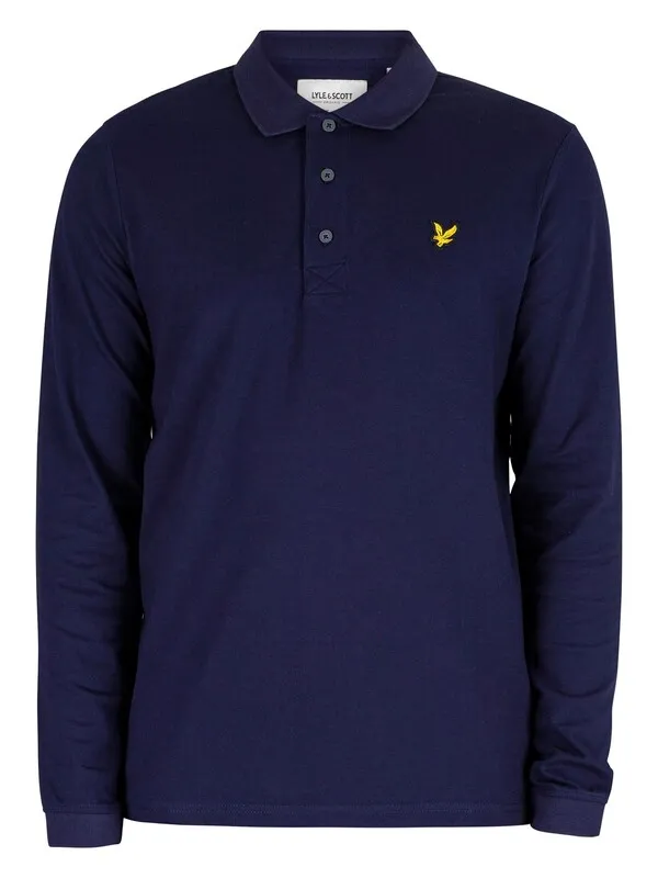 Lyle &amp; Scott Longsleeved Polo Shirt - Navy