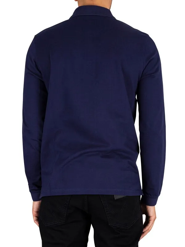 Lyle &amp; Scott Longsleeved Polo Shirt - Navy