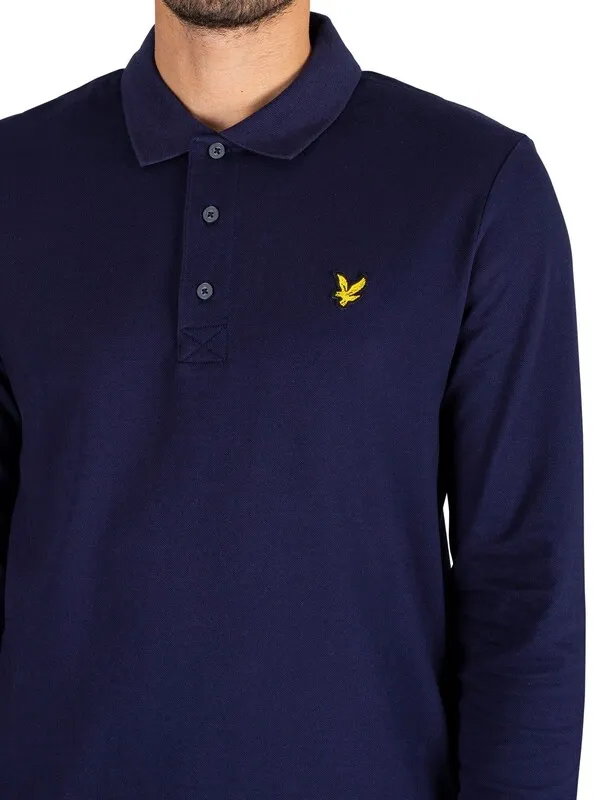 Lyle &amp; Scott Longsleeved Polo Shirt - Navy