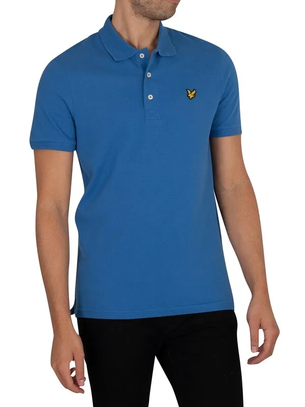 Lyle &amp; Scott Organic Cotton Plain Polo Shirt - Spring Blue