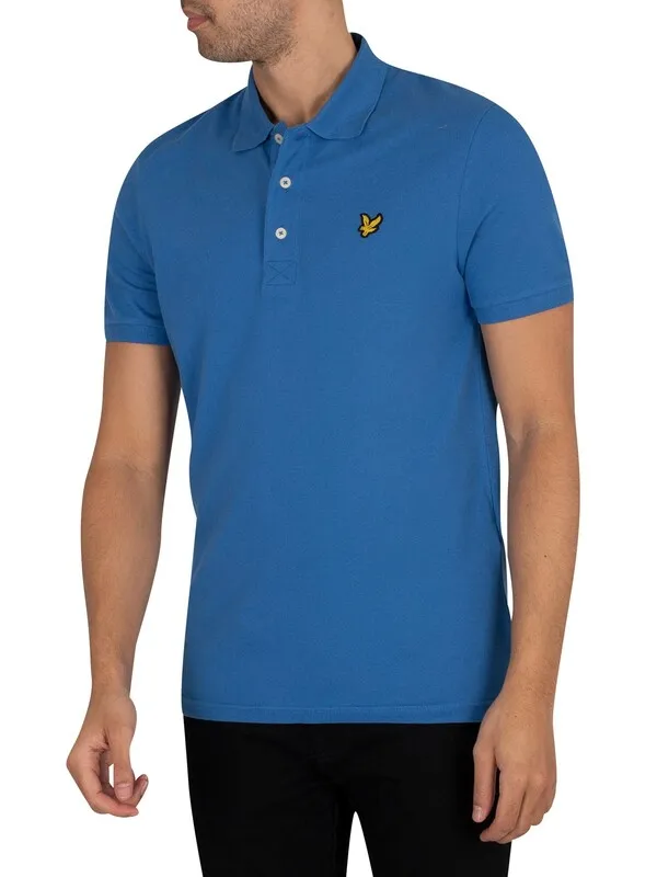 Lyle &amp; Scott Organic Cotton Plain Polo Shirt - Spring Blue