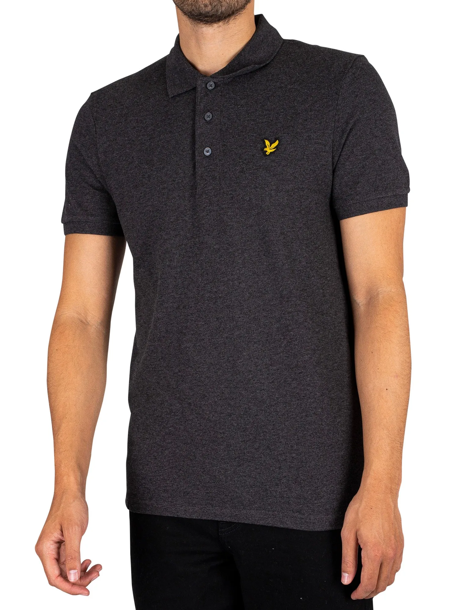 Lyle &amp; Scott Plain Polo Shirt - Charcoal Marl