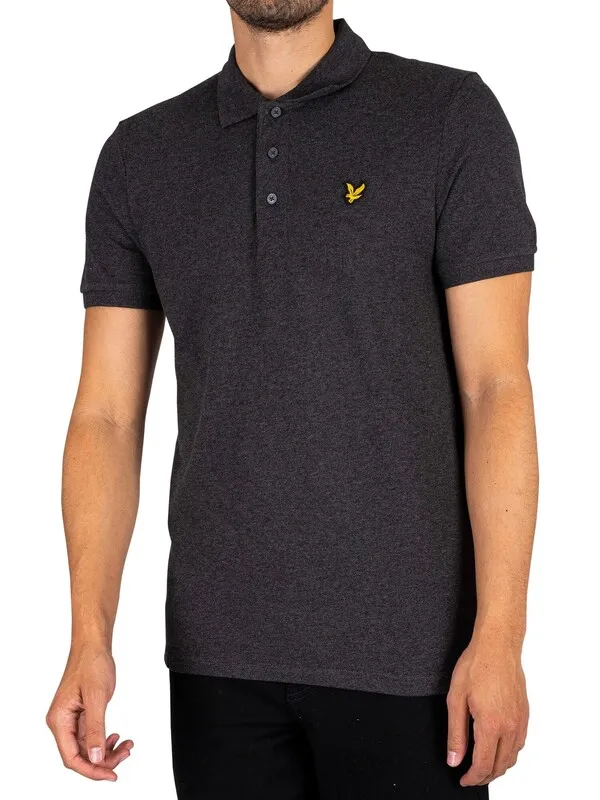 Lyle &amp; Scott Plain Polo Shirt - Charcoal Marl