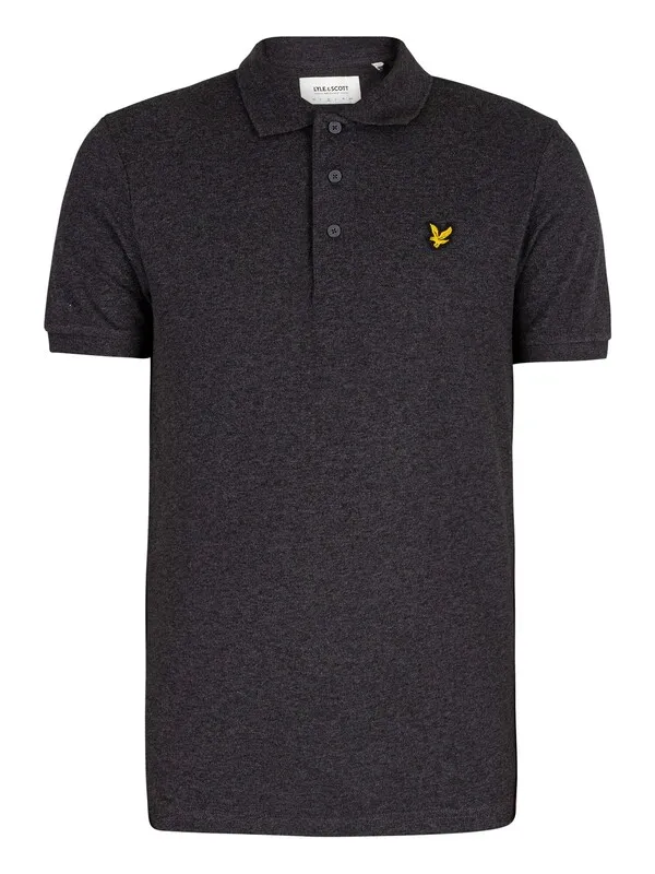 Lyle &amp; Scott Plain Polo Shirt - Charcoal Marl