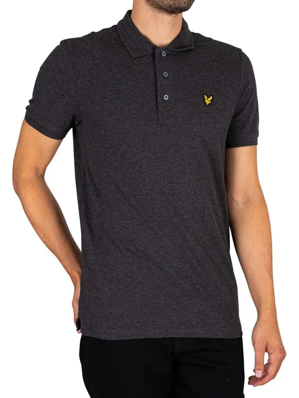 Lyle &amp; Scott Plain Polo Shirt - Charcoal Marl