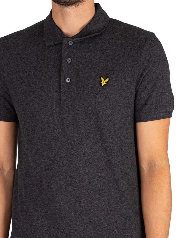 Lyle &amp; Scott Plain Polo Shirt - Charcoal Marl