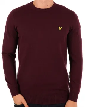 Lyle And Scott Cotton Merino Crew Jumper Burgundy