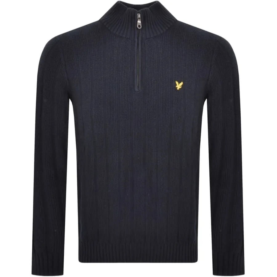 Lyle And Scott Moss Stitch Knit Jumper Navy