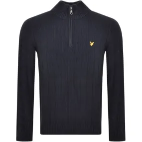 Lyle And Scott Moss Stitch Knit Jumper Navy