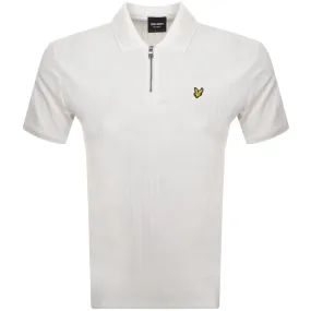 Lyle And Scott Textured Stripe Polo T Shirt White