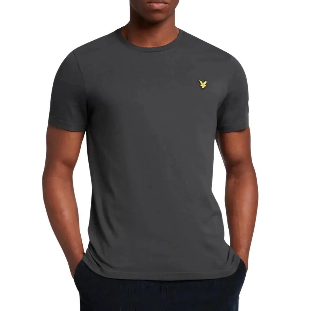 Lyle Scott Brand Chest Logo Gunmetal T Shirt