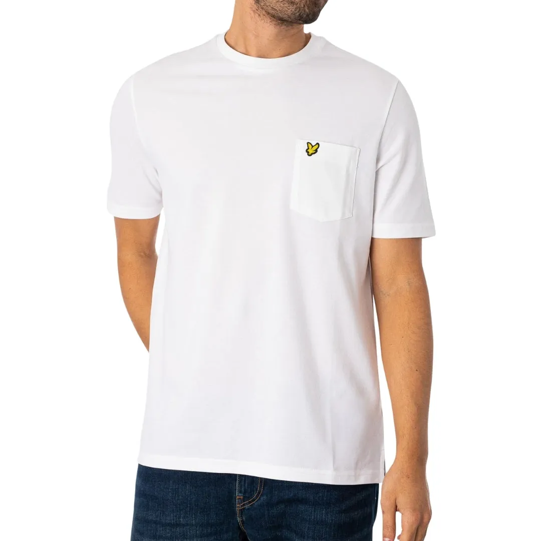 Lyle Scott Plain Pique Pocket White T Shirt