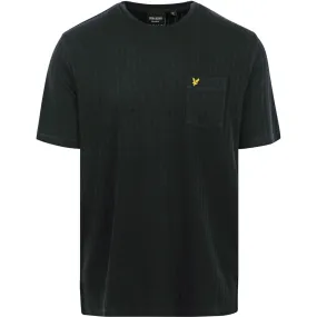 Lyle Scott Pocket Logo Textured Gunmetal T Shirt