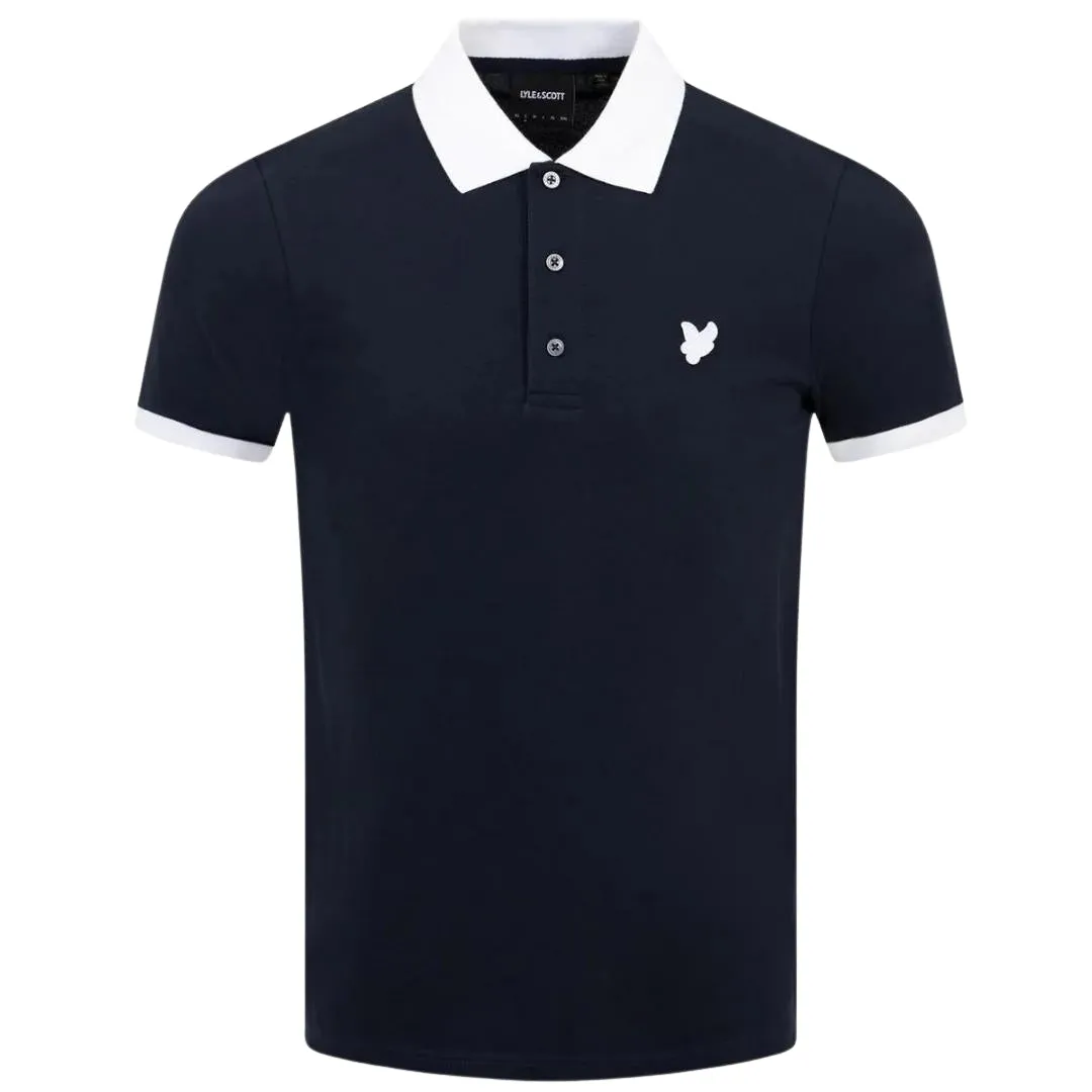 Lyle Scott Ringer Dark Navy Polo Shirt