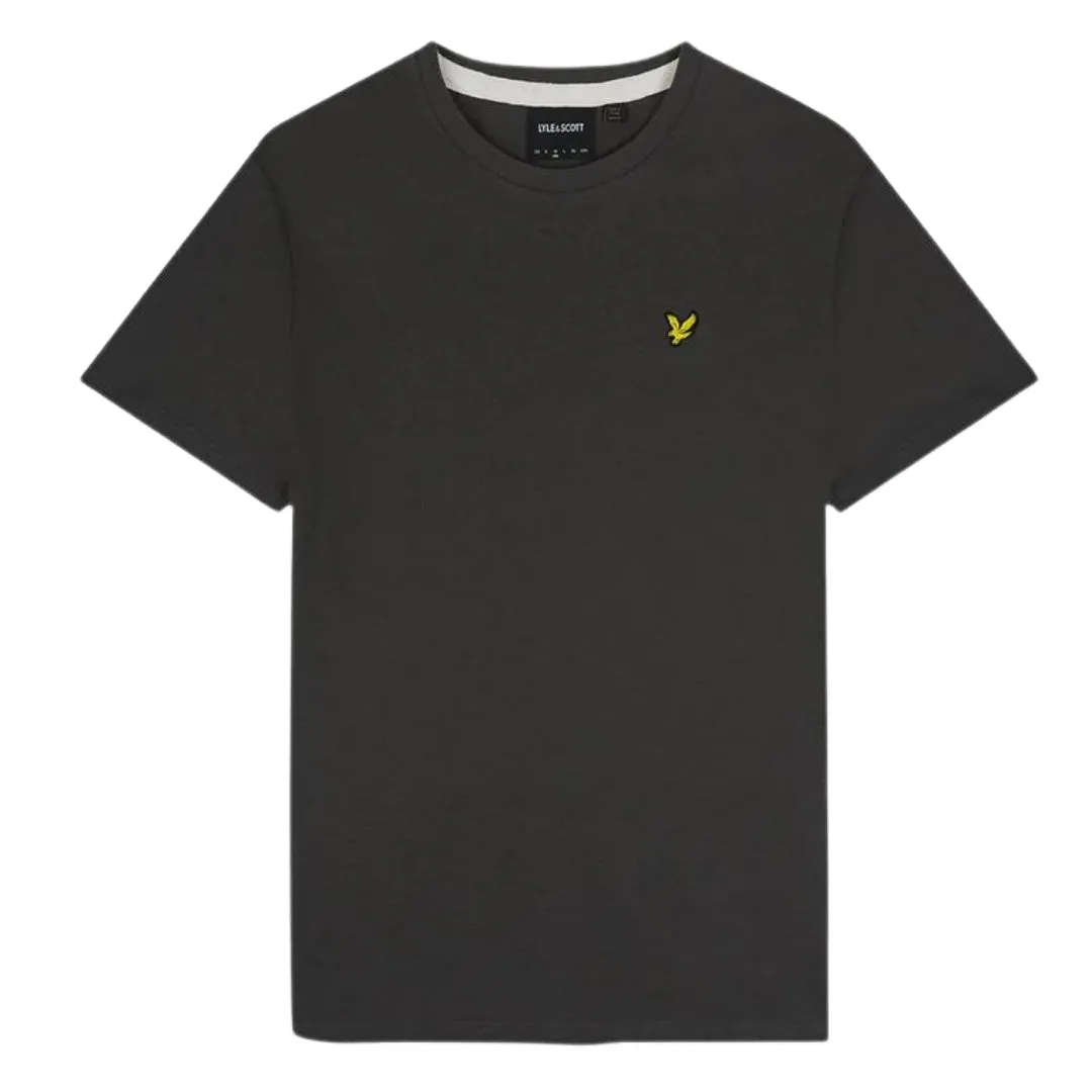 Lyle Scott Slub Plain Gunmetal Grey T Shirt