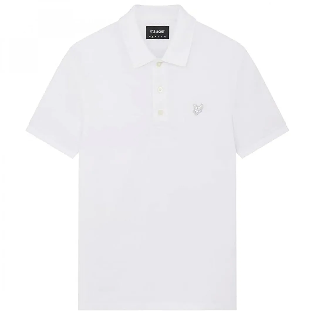 Lyle Scott Tonal Eagle White Polo Shirt