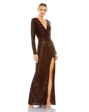 Mac Duggal 26723 Long Sleeve Formal Sequin Dress