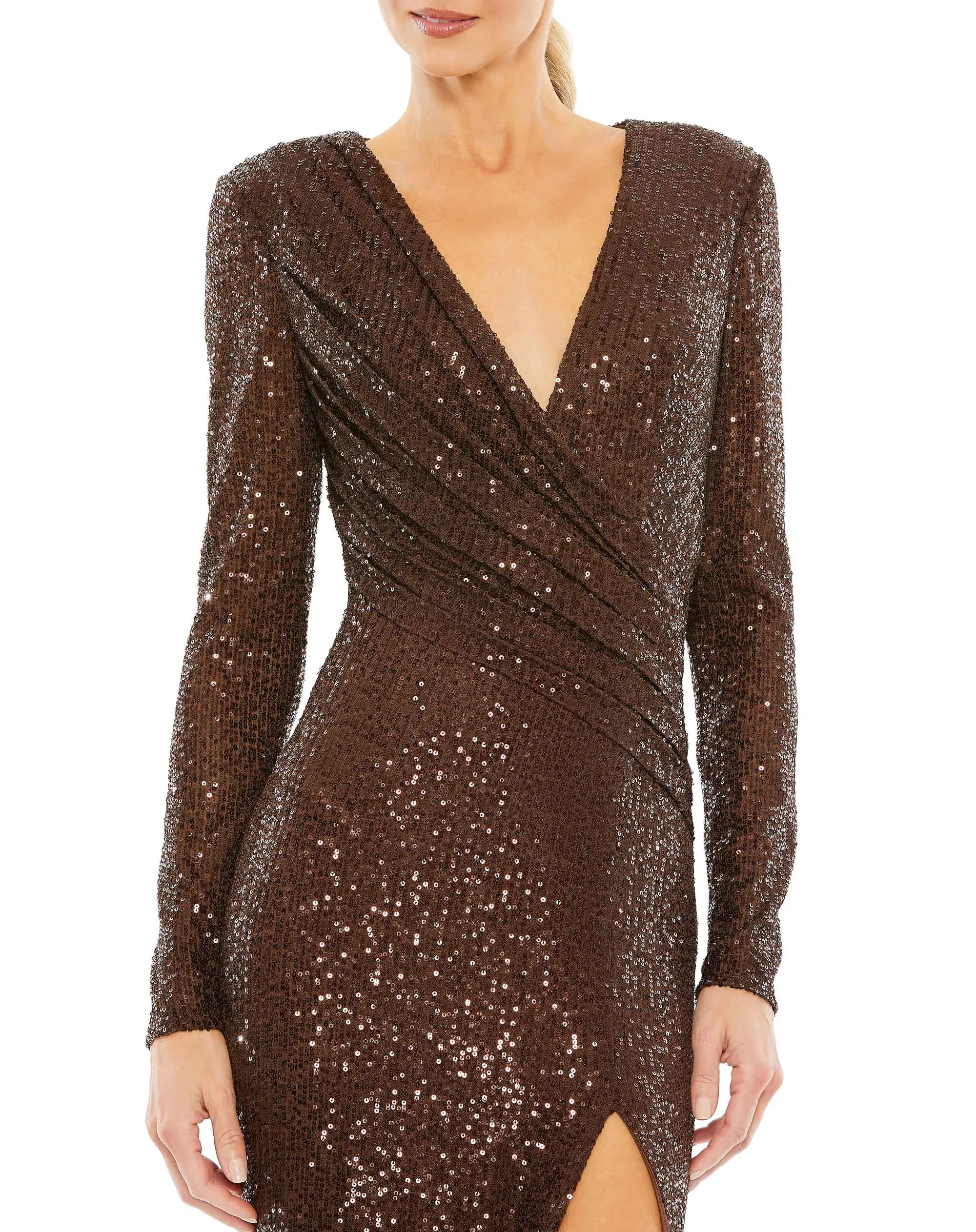 Mac Duggal 26723 Long Sleeve Formal Sequin Dress