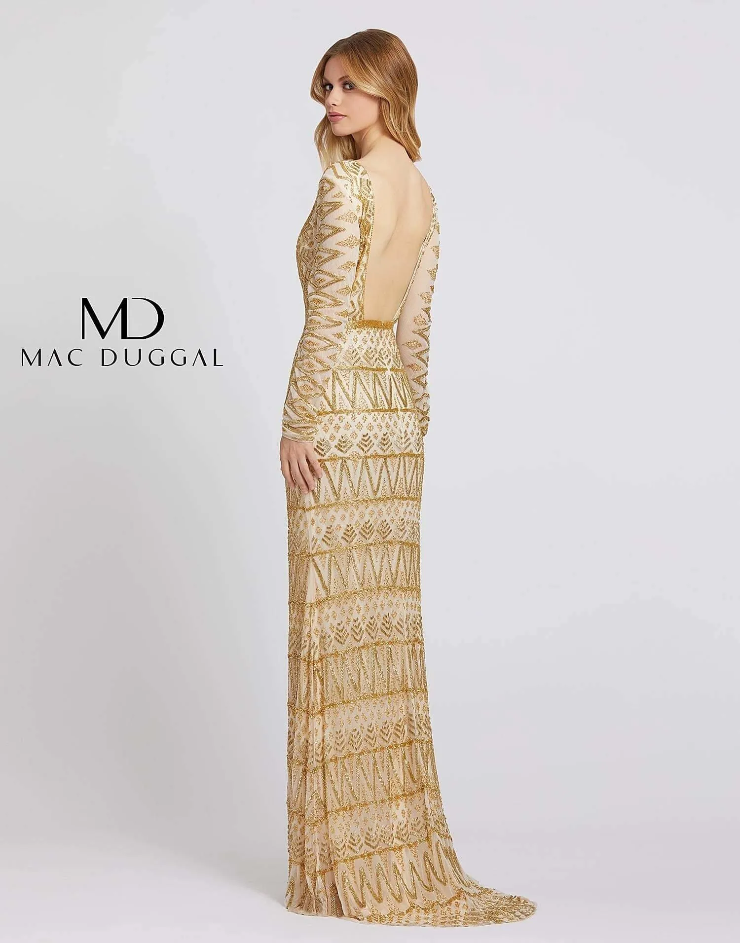 Mac Duggal 4724 Long Sleeve Formal Evening Dress