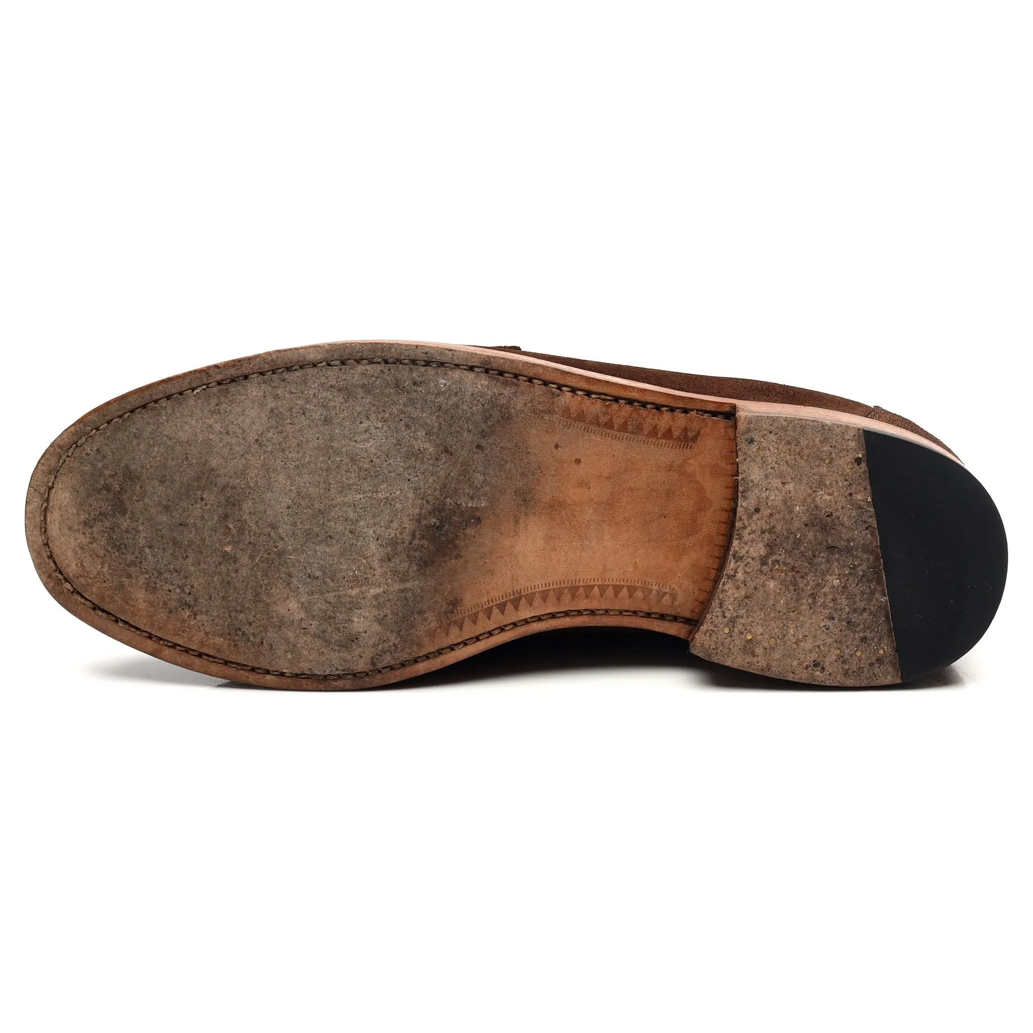 'Madrid' Dark Brown Suede Loafers UK 8 F