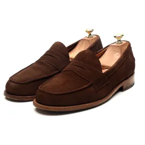 'Madrid' Dark Brown Suede Loafers UK 8 F