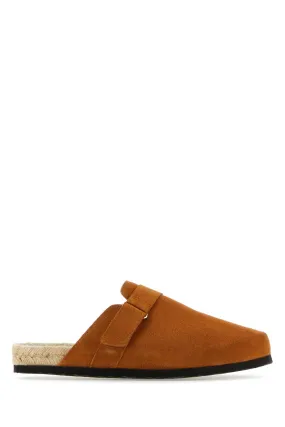 Manebi' Camel Suede Hamptons Slippers