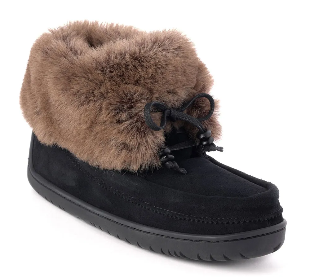 Manitobah Mukluks Short Fur Cuff Black