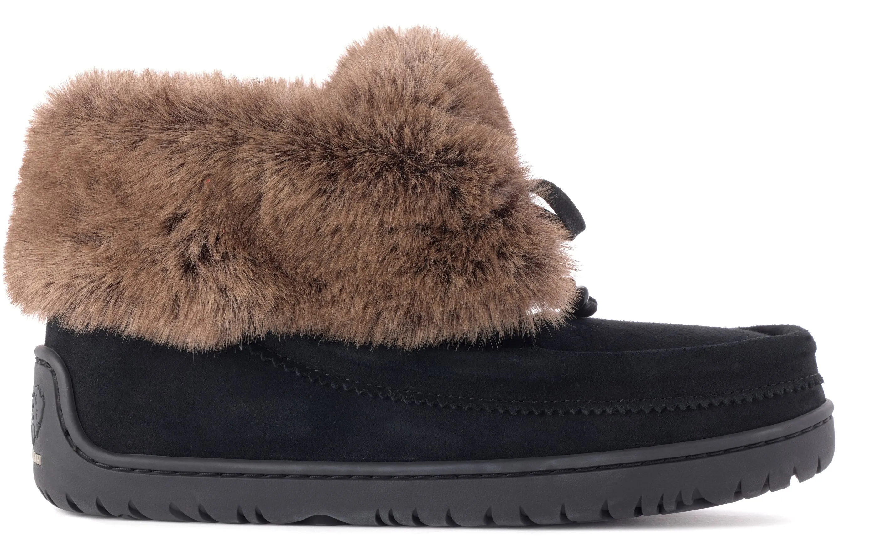 Manitobah Mukluks Short Fur Cuff Black