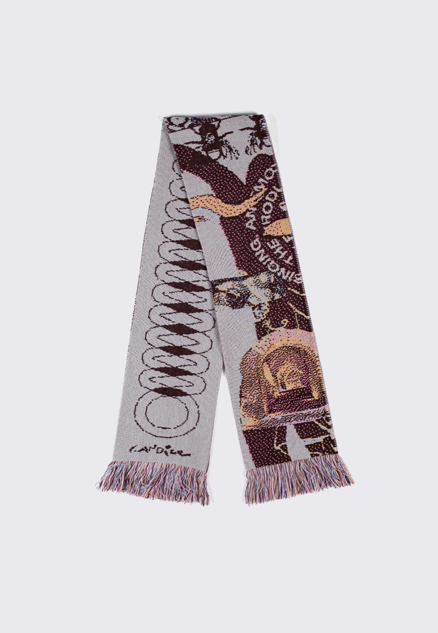 Memories Knitted Scarf - Brown/Grey