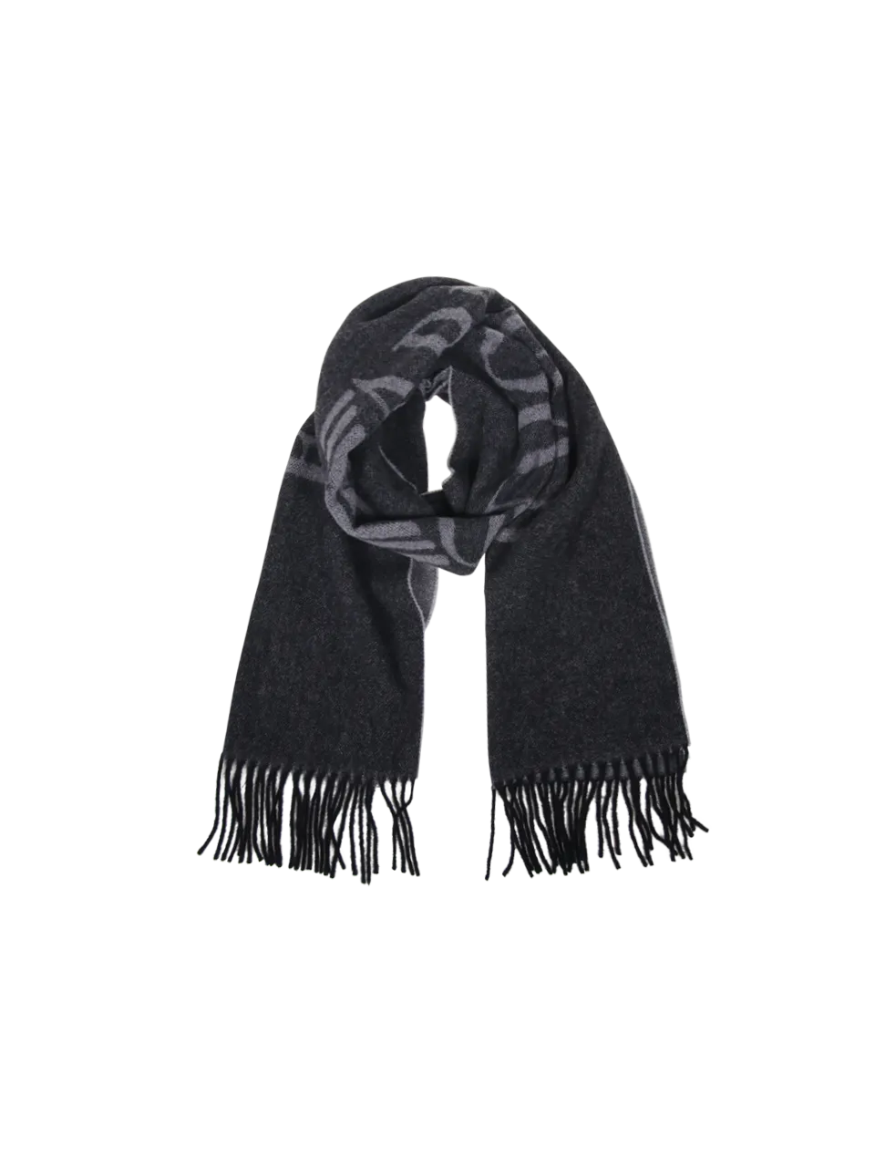 MEN MPORIO ARMANI BLACK WOOL SCARF