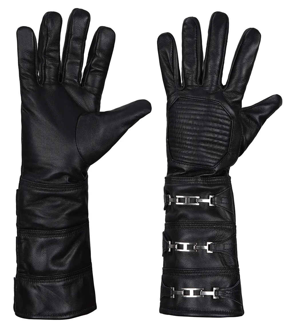 Men's Black Real Leather Gloves