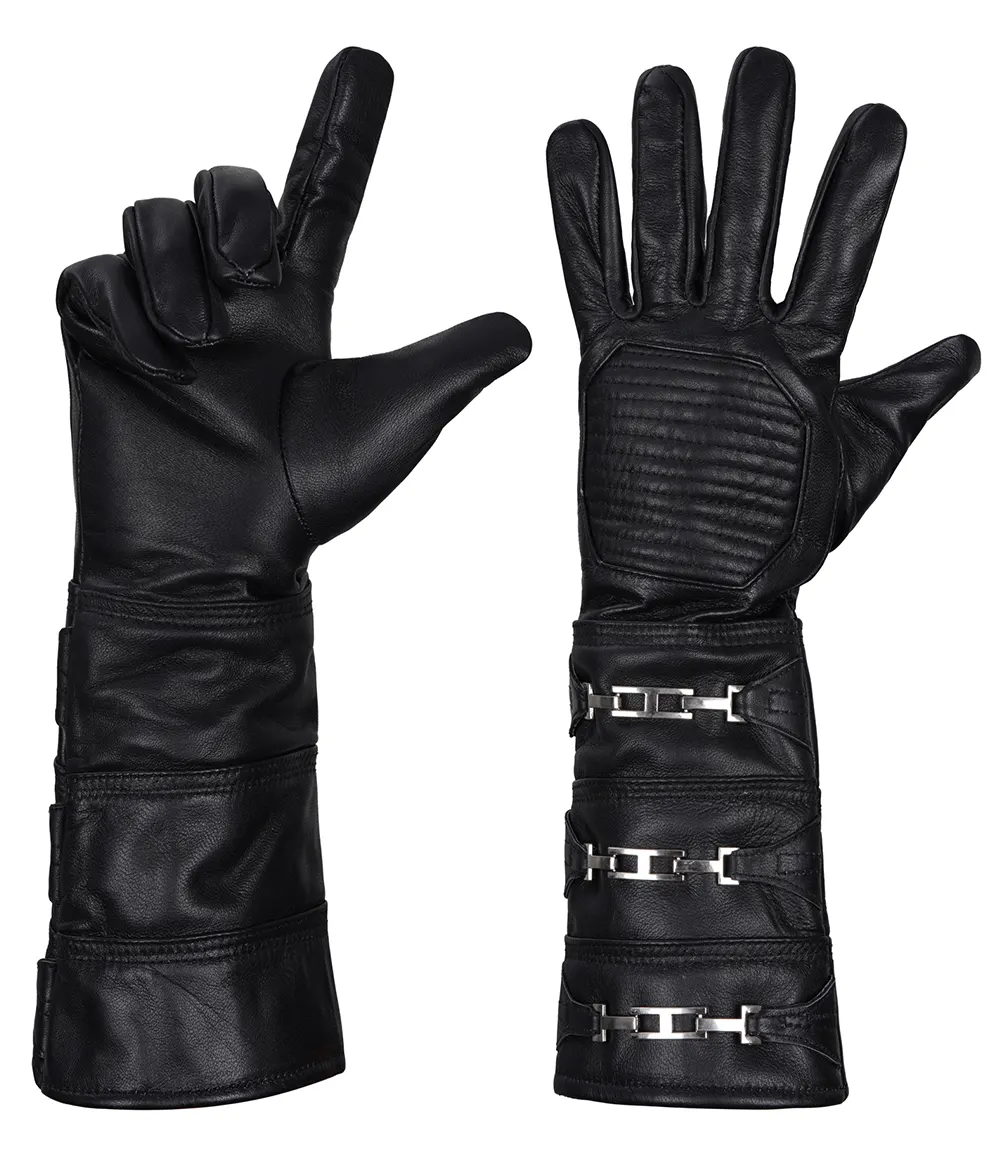 Men's Black Real Leather Gloves